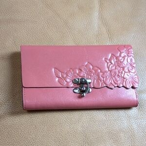 Patricia Nash Floral Embossed Pink Clutch